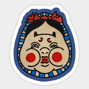 Traditional Tattoo Japanese face kuniyoshi head Sticker